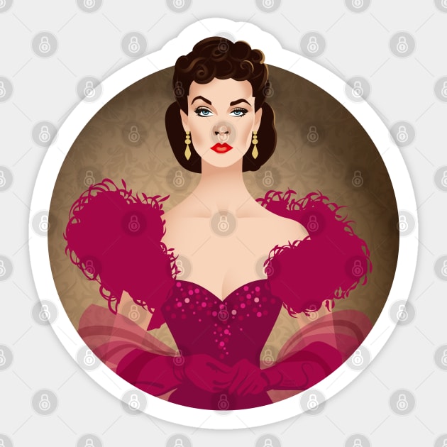 Red Scarlett Sticker by AlejandroMogolloArt